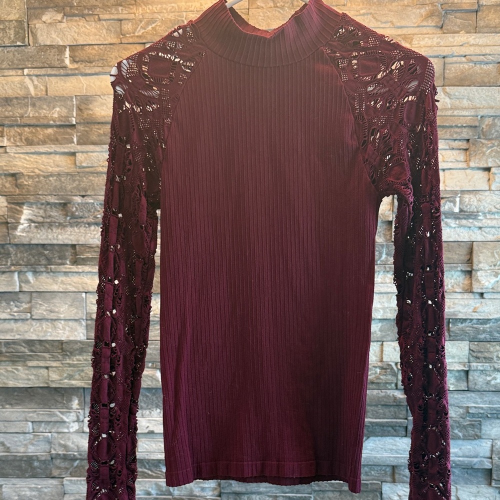 VENUS Deep Red Knit Top